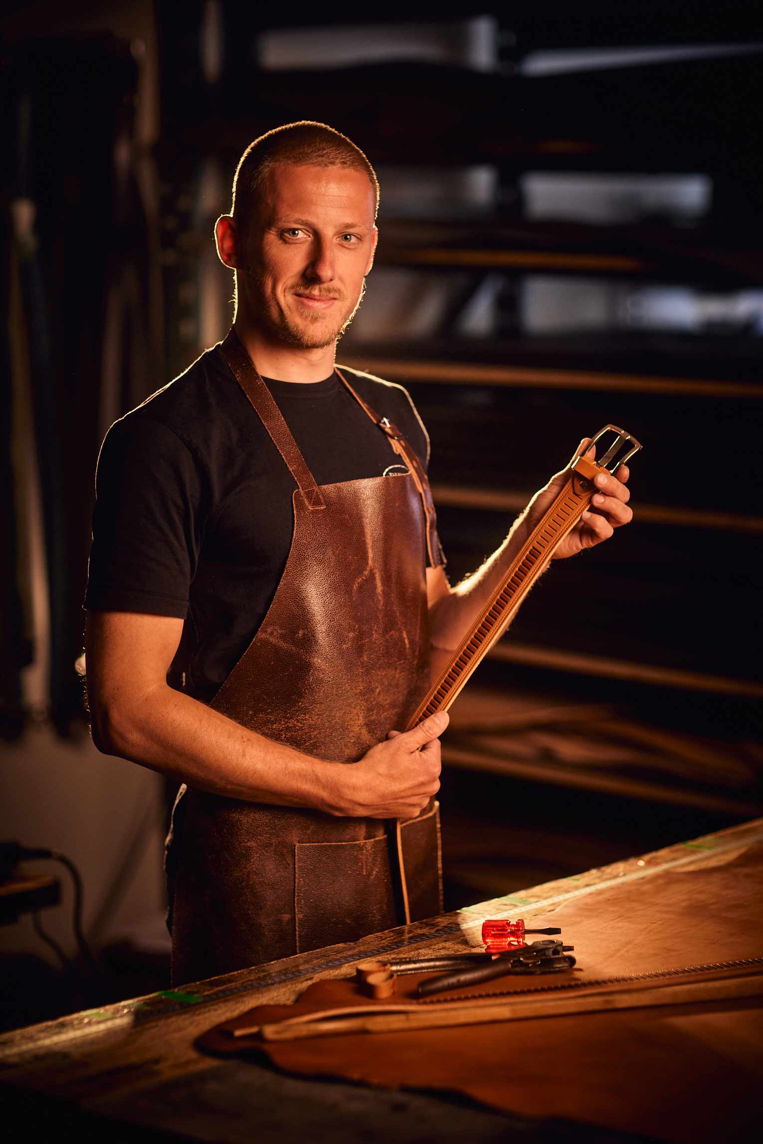 Sleufriem Stierenleder